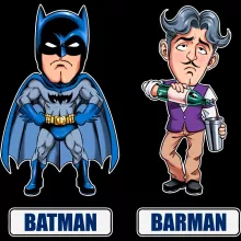 Coque Téléphone Portable « Les 2 Super-Héros de la Nuit !! » – Parodie Batman