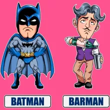 Débardeur Enfant Fille « Les 2 Super-Héros de la Nuit !! » – Parodie Batman