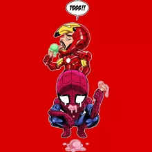 Iron Man - Järnmannen parodi Svart Keps - Spider-Man aka Peter Parker och Iron Man aka Tony Stark (Högklassig Keps - Tryckt i Frankrike - Ref : 1284)