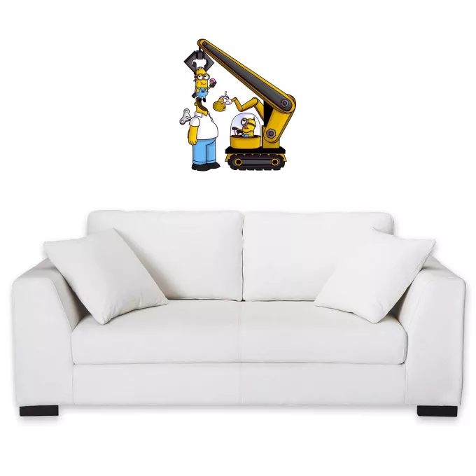 Vägg klistermärken Parodi Minionerna Minionerna och Homer Simpson