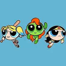 Bubbles Kid Cap “Bubbles Buttercup Blossom aka Harley Quinn, Wonder Woman and Poison Ivy” – Batman;Dark Night parody