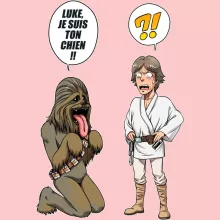 Body bébé (Filles) Luke Skywalker « Luke, je suis ton chien (Epoque 1ère Trilogie) » – Parodie Star Wars