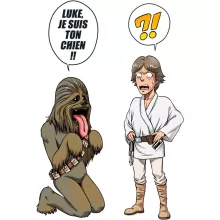 Body bébé Luke Skywalker « Luke, je suis ton chien (Epoque 1ère Trilogie) » – Parodie Star Wars