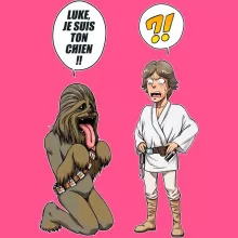 Débardeur Enfant Fille Luke Skywalker « Luke, je suis ton chien (Epoque 1ère Trilogie) » – Parodie Star Wars