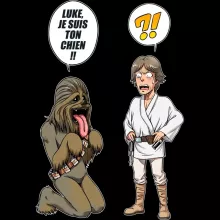 Pull Luke Skywalker « Luke, je suis ton chien (Epoque 1ère Trilogie) » – Parodie Star Wars
