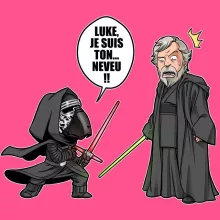 Débardeur Enfant Fille Kylo Ren Vs Luke Skywalker « Luke, je suis ton... ;) » – Parodie Star Wars