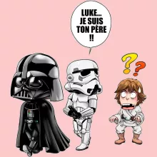 Body bébé (Filles) Dark Vador « Luke...Je suis ton père !! » – Parodie Star Wars