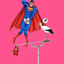 Débardeur Enfant Fille « Man of Slip... » – Parodie Superman