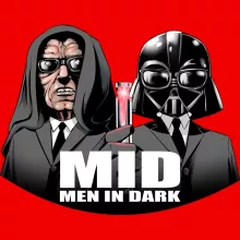 Darth Vader T-shirt för kvinnor “Darth Vader och Darth Sidious X Men in Black” – Parodi Stjärnornas krig
