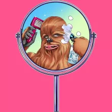 Débardeur Enfant Fille Chewbacca « Morning Wars » – Parodie Star Wars