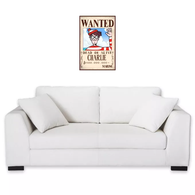 Stickers Déco Parodie Où est Charlie Mystérieux Wanted - Charlie à la sauce One Piece Wanted