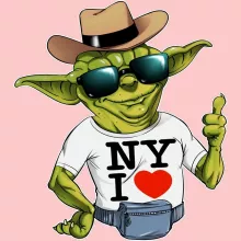Body bebè (bimba) Yoda “New York I Love” – Parodia dei Star Wars