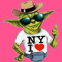 Canotta per bambine e ragazze Yoda “New York I Love” – Parodia dei Star Wars