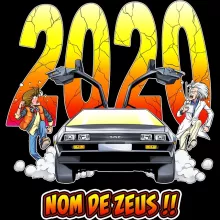 T-Shirt à manches longues Doc Brown « Nom de Zeus, retournons dans le passé !! » – Parodie Retour vers le Futur