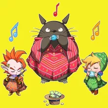 T-shirt Totoro « Ocarina Orchestra » – Parodie Zelda
