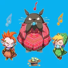 T-shirt bébé Totoro « Ocarina Orchestra » – Parodie Zelda