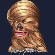 Sweat-Shirt à capuche Chewbacca « Parce qu'il le vaut bien... ! » – Parodie Star Wars