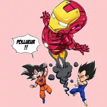 Body bébé (Filles) Iron Man « Pollueur ! » – Parodie Dragon Ball Z