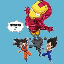 Body bébé Iron Man « Pollueur ! » – Parodie Dragon Ball Z