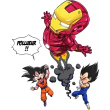 totebag Iron Man « Pollueur ! » – Parodie Dragon Ball Z