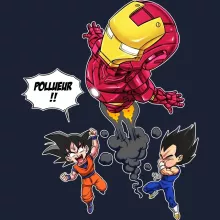 Sweat-Shirt à capuche Iron Man « Pollueur ! » – Parodie Dragon Ball Z