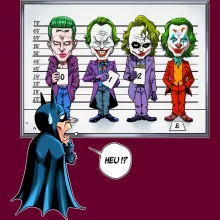 Gorra “Batman y El Joker (Jared Letho, Jack Nicholson, Heath Ledger und Joaquin Phoenix)” – Parodia de Batman