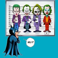 Batman Mug “Batman and The Joker (Jared Letho, Jack Nicholson, Heath Ledger und Joaquin Phoenix)” – Batman;Dark Night parody