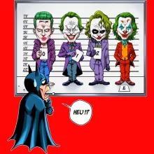 Batman Kids T-Shirt “Batman and The Joker (Jared Letho, Jack Nicholson, Heath Ledger und Joaquin Phoenix)” – Batman;Dark Night parody