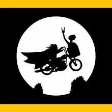 T-shirt Enfant E.T « Rock In the Sky !! YEAH !! » – Parodie Et Extra-Terrestre