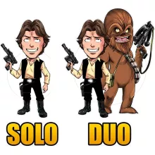 Han Solo totebag “Han Solo und Chewbacca” – Parodie auf Star Wars