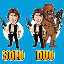 Han Solo totebag “Han Solo und Chewbacca” – Parodie auf Star Wars