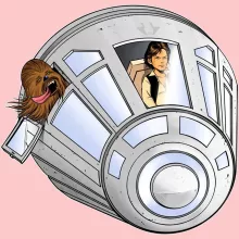 Body bebè (bimba) Han Solo “Han Solo e Chewbacca” – Parodia dei Star Wars