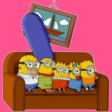 Minion Girls Kids Tank Top “Minion and Homer Simpson” – Minions parody
