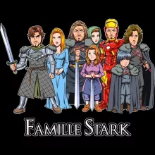 T-shirt Eddard « The Stark Family (Avec Robert Downey Jr dans le rôle de Tony) » – Parodie Game of Thrones