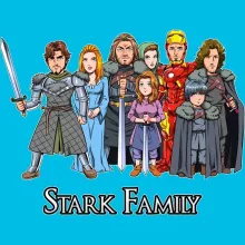 Cappello Eddard “Eddard, Catelyn, Robb, Sansa, Arya, Brian, Rickon e Tony Stark (Robert Downey Jr Caricature)” – Parodia dei Il Trono di Spade