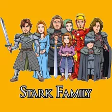 Cappello Eddard “Eddard, Catelyn, Robb, Sansa, Arya, Brian, Rickon e Tony Stark (Robert Downey Jr Caricature)” – Parodia dei Il Trono di Spade