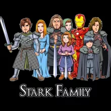 T-shirt Eddard « The Stark Family (With Robert Downey Jr Caricature) » – Parodie Game of Thrones