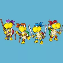 Bonés de Verão para crianças Mario Vs Donatello “Mario Vs Donatello,Raphael, Leonardo e Michelangelo” – Super Mario de parodia