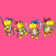 Camisola de alças crianças raparigas Mario Vs Donatello “Mario Vs Donatello,Raphael, Leonardo e Michelangelo” – Super Mario de parodia