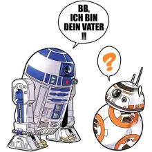 R2-D2 Baby Strampler “R2-D2 und BB-8” – Parodie auf Star Wars