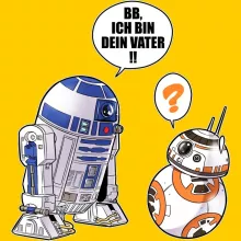 R2-D2 Baby T-shirt “R2-D2 und BB-8” – Parodie auf Star Wars