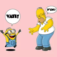 Baby Strampler (Mädchen) “Die Minions und Die Simpsons” – Parodie auf Minions