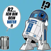 R2-D2 Baby Strampler – Parodie auf Star Wars