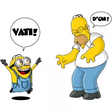 ärmelloser Baby Strampler “Die Minions und Die Simpsons” – Parodie auf Minions