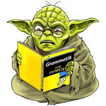 Yoda Herren Tank Top “Grammatik für Dummies” – Parodie auf Star Wars