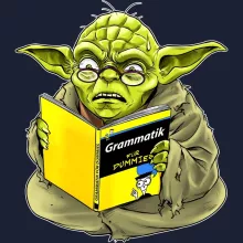 Yoda Kapuzenpullover “Grammatik für Dummies” – Parodie auf Star Wars