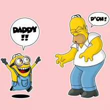 Homer Simpson Babyromper (meisje) “Homer Simpson en Minion” – Minions parodie