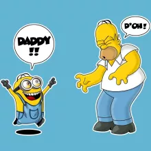 Homer Simpson Babyromper “Homer Simpson en Minion” – Minions parodie