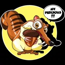 Scrat Langärmliges Baby Strampler “Scrat und Gollum” – Parodie auf Ice Age