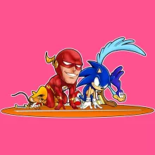 Canotta per bambine e ragazze “Flash e Speedy Gonzales e Sonic e Beep Beep” – Parodia dei Flash